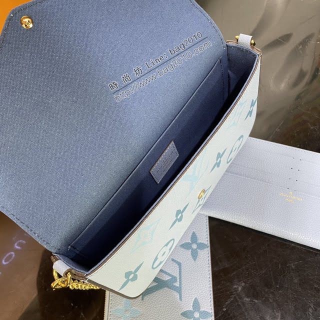 LOUIS VUITTON專櫃新款包包 路易威登Pochette Félicie鏈條包 LV字母漸變翻蓋信封女包  ydh4105